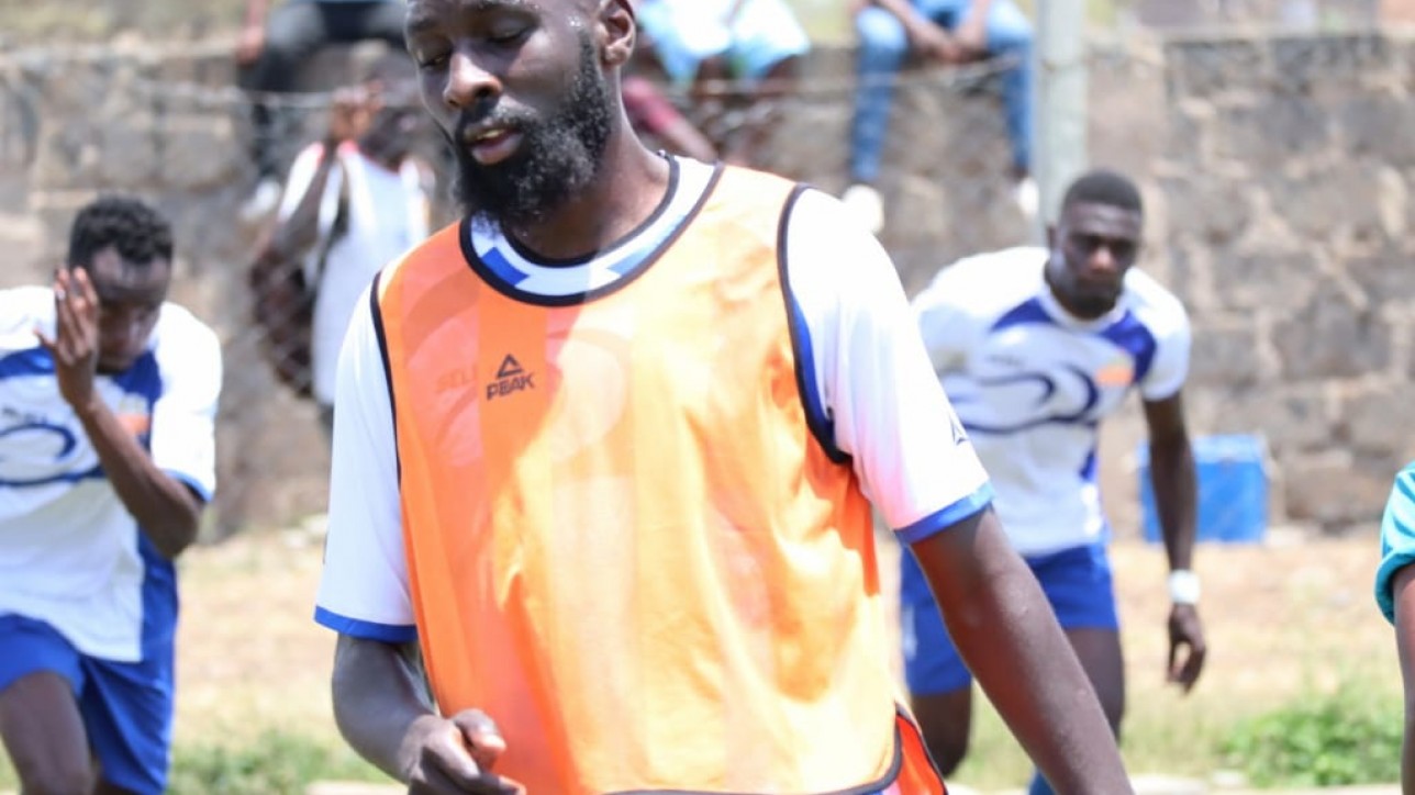 Defender Wycliffe Otieno in a past training session with. The club resumed training from Sat 4 January 2020 after a two weeks festive break 