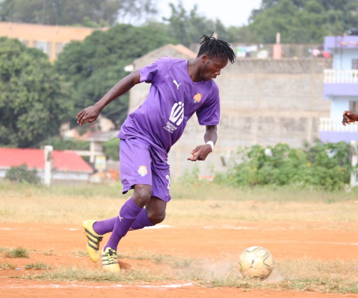 Striker Erick Ombija has eyes on the ball during a round 64 Betway Cup tie against Mutomo Tigers on Sat 13 Feb 2021 at Kitui Stadium. City Stars won 4-1