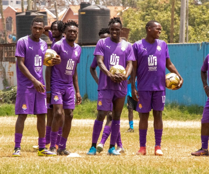 City Stars players John Kamau, Charles Otieno, Elvis Noor Ojiambo, Nicholas Kipkirui and Mike Madoya during a past training