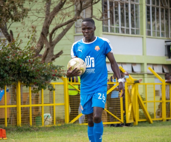Many thoughts for left-back Dennis 'Decha' Wanjala during an 8th round FKF Premier League match on Wed 8 Dec 2021 in Ruaraka during a game against his former employers. It ended 0-0