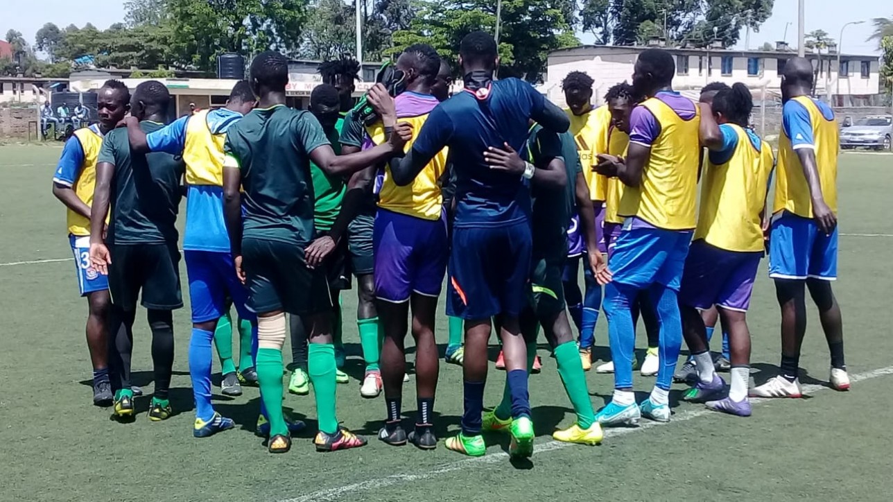 Wazito and City Stars players after a firendly game on Fri 20 Dec 2019. City Stars won 1-0