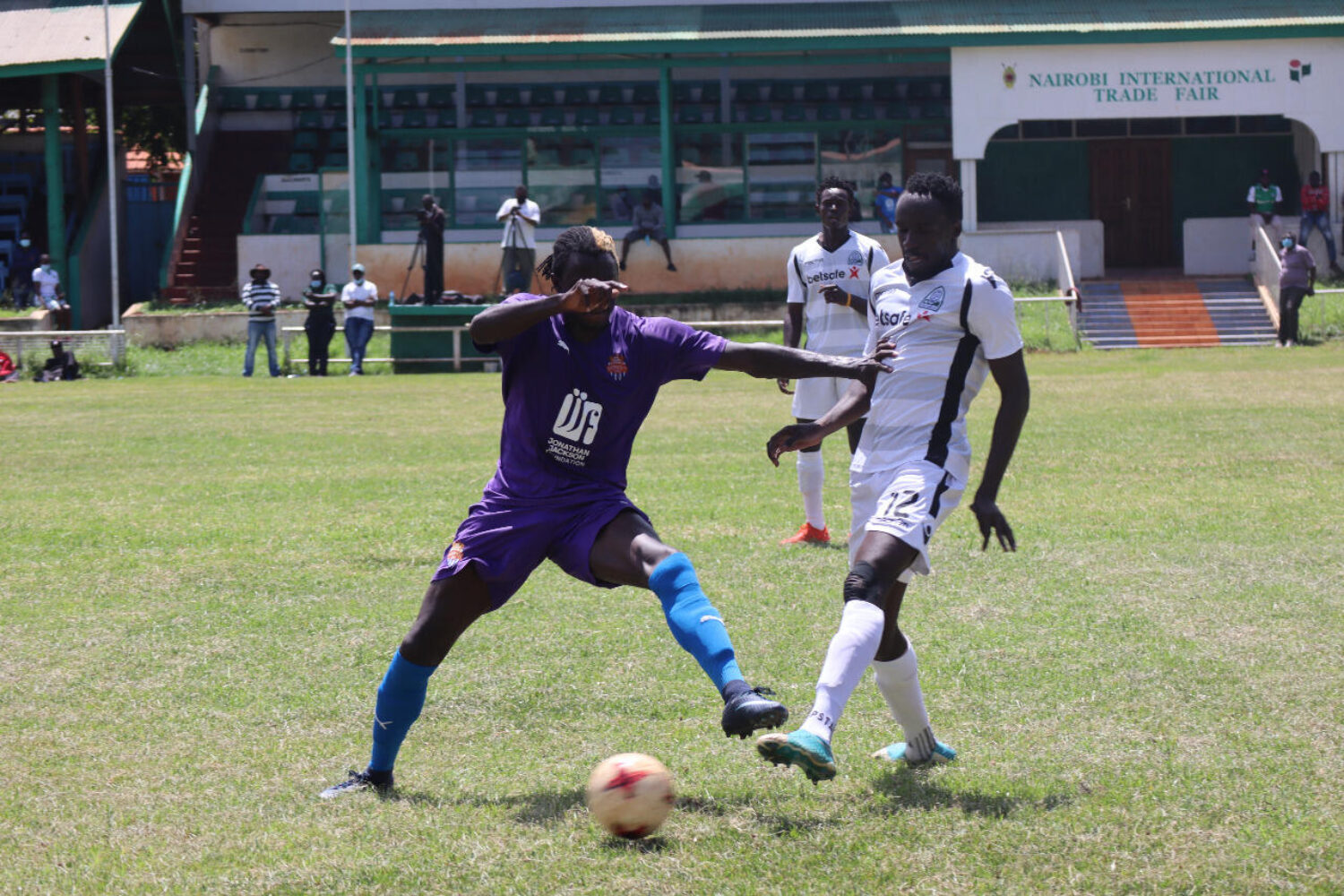 City Stars striker Davis Agesa goes for the ball against a Gor player during a friendly played at Jamhuri grounds on Sat 21 Nov 2020. The two teams tied 1-1