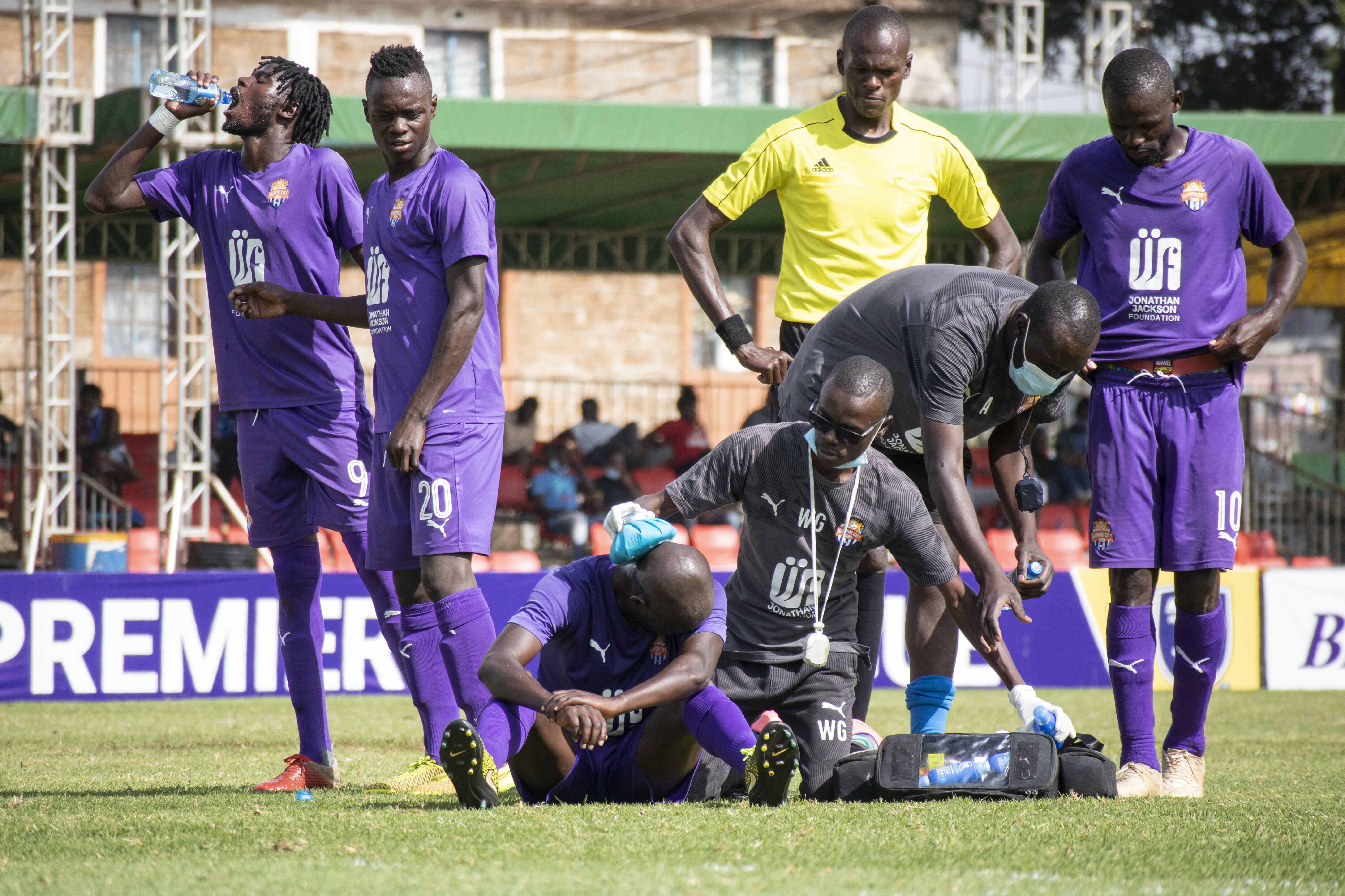 Nairobi City Stars players at Utalii grounds on Thur 17 Dec 2020 during a round 4 game against Bidco United