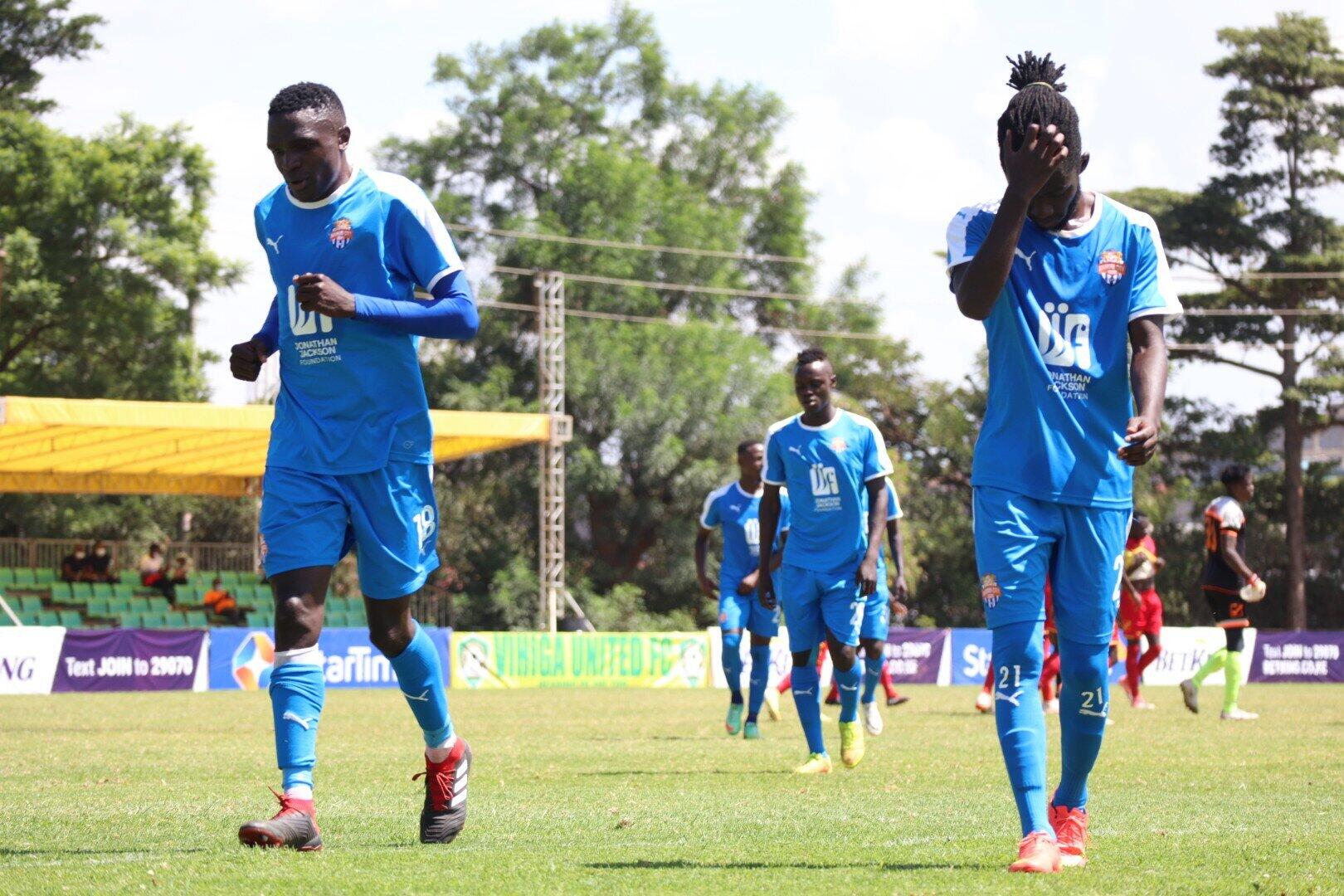 Nairobi City Stars shared spoils (1-1) with Vihiga United in a fifth round Premier League game on Wed 22 Dec 2020 at Utalii grounds. Pictured - goal scorer Sven Yidah and Oliver Maloba