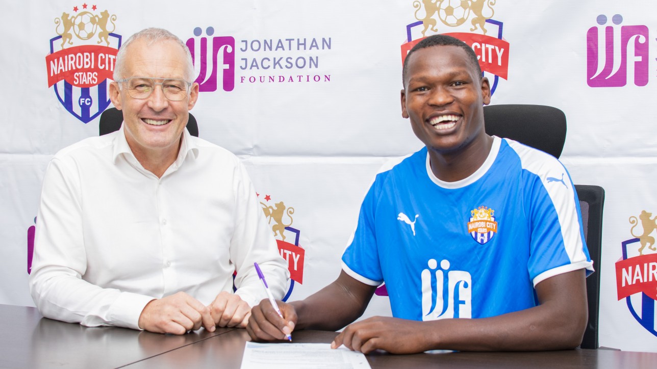 Nairobi City Stars Chair & owner Jonathan Jackson welcomes striker Nicholas Kipkirui to Nairobi City Stars soon after being signed as a free agent on Wed 17 March 2021