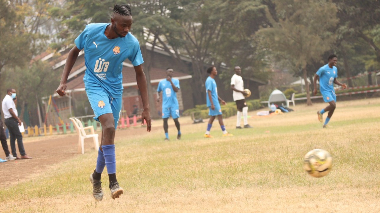 Nairobi City Stars striker Vincent Otieno Okoth aka Jamaica in a past training in Oct 2021