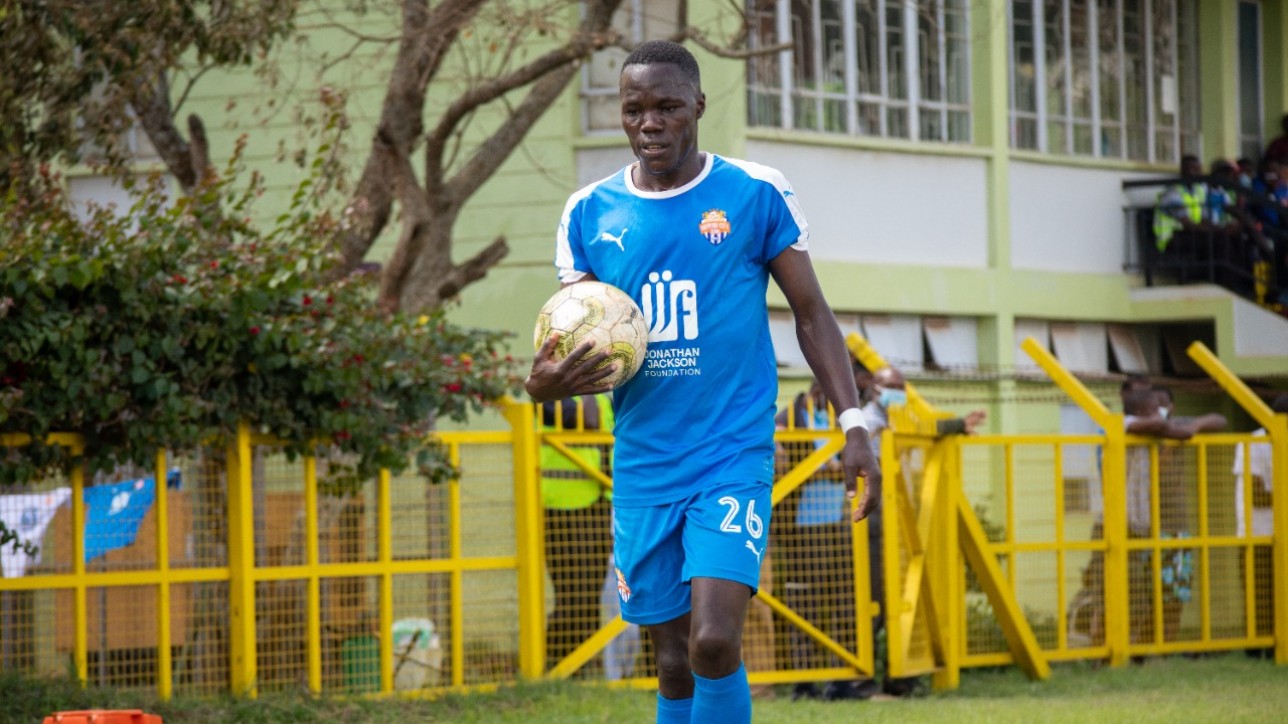 Many thoughts for left-back Dennis 'Decha' Wanjala during an 8th round FKF Premier League match on Wed 8 Dec 2021 in Ruaraka during a game against his former employers. It ended 0-0