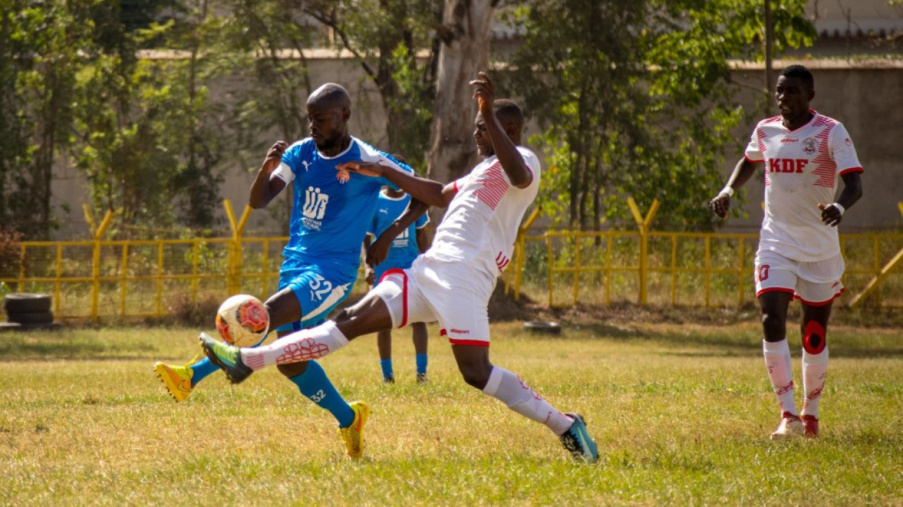 Ezekiel Odera in action between Nairobi City Stars and Ulinzi Stars in a matchday 25 FKF Premier League tie on Sat 10 Apr 2022 in Ruaraka. It ended 0-0