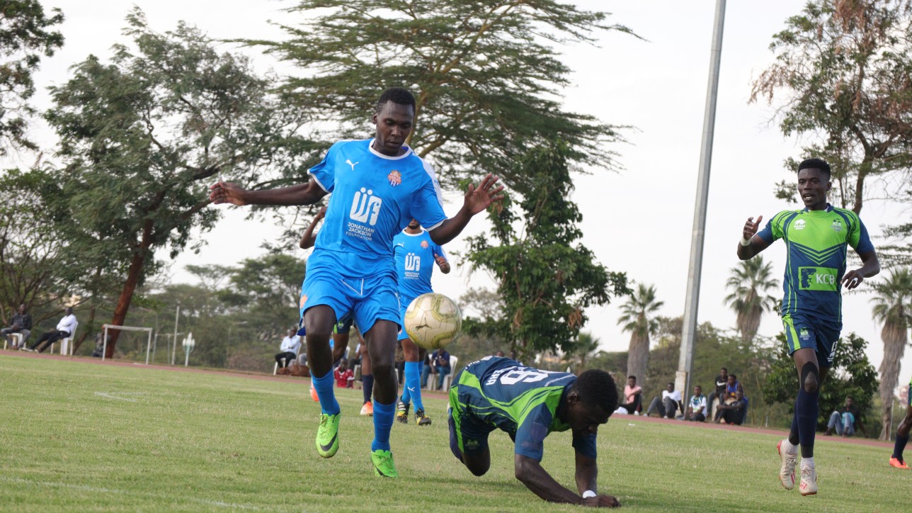 John Kamau in action against KCB during a matchday 31 tie in Kasarani on Sat 21 May 2022. KCB won 3-2