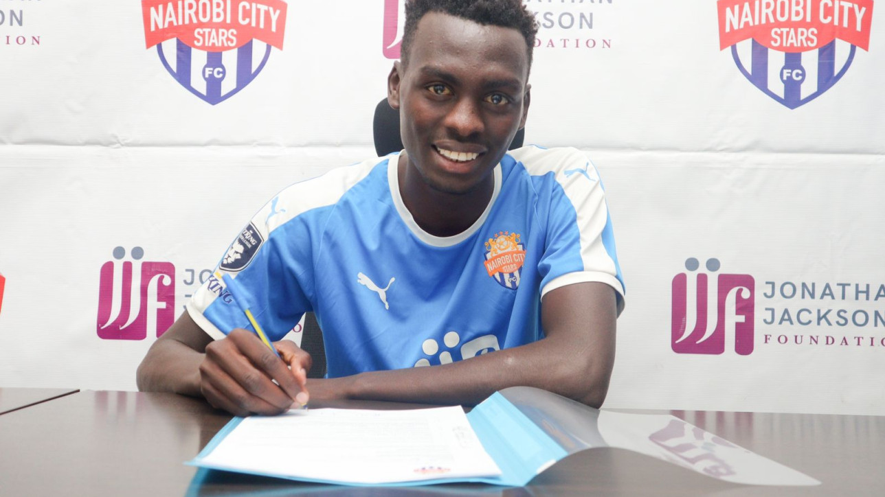 Kelvin Etemesi during his unveiling at City Stars offices