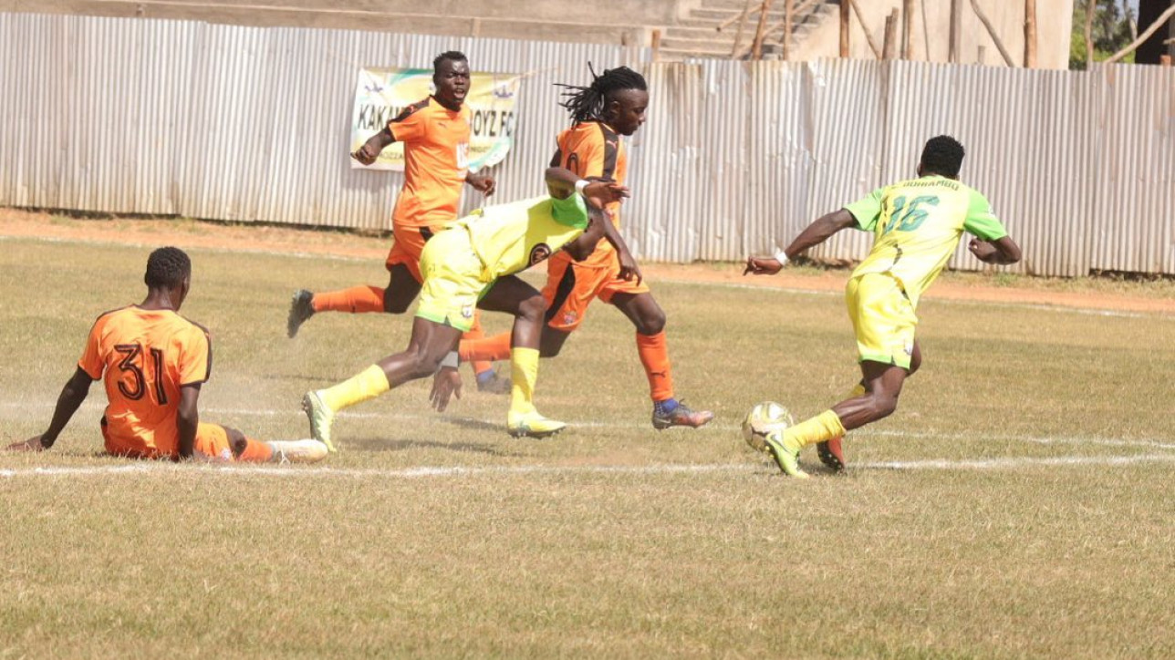 Oliver Maloba in action as City Stars took on Kakamega Homeboyz in Bukhungu on Sat 18 Feb 2023. The tie ended 0-0