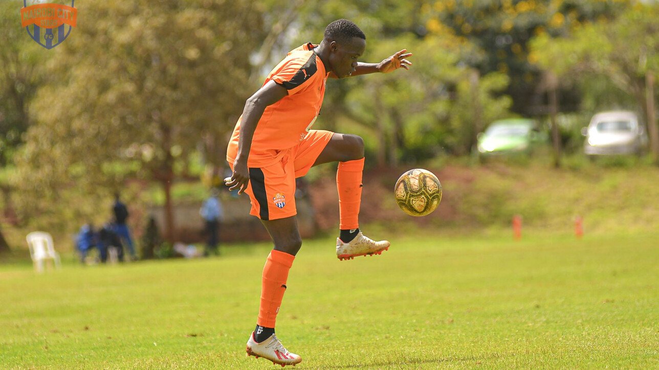 Left back Dennis 'Decha' Wanjala in action against Vihiga Bullets during a matchday 25 FKF Premier League tie in KAsarani Annex on Sunday 16 Apr 2023. He scored once - his debut goal - as City Stars won 5-2