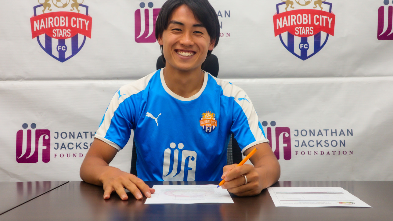 Yuto Kusaba dring his unveiling at Nairobi City Stars offices on Wed 23 Aug 2023