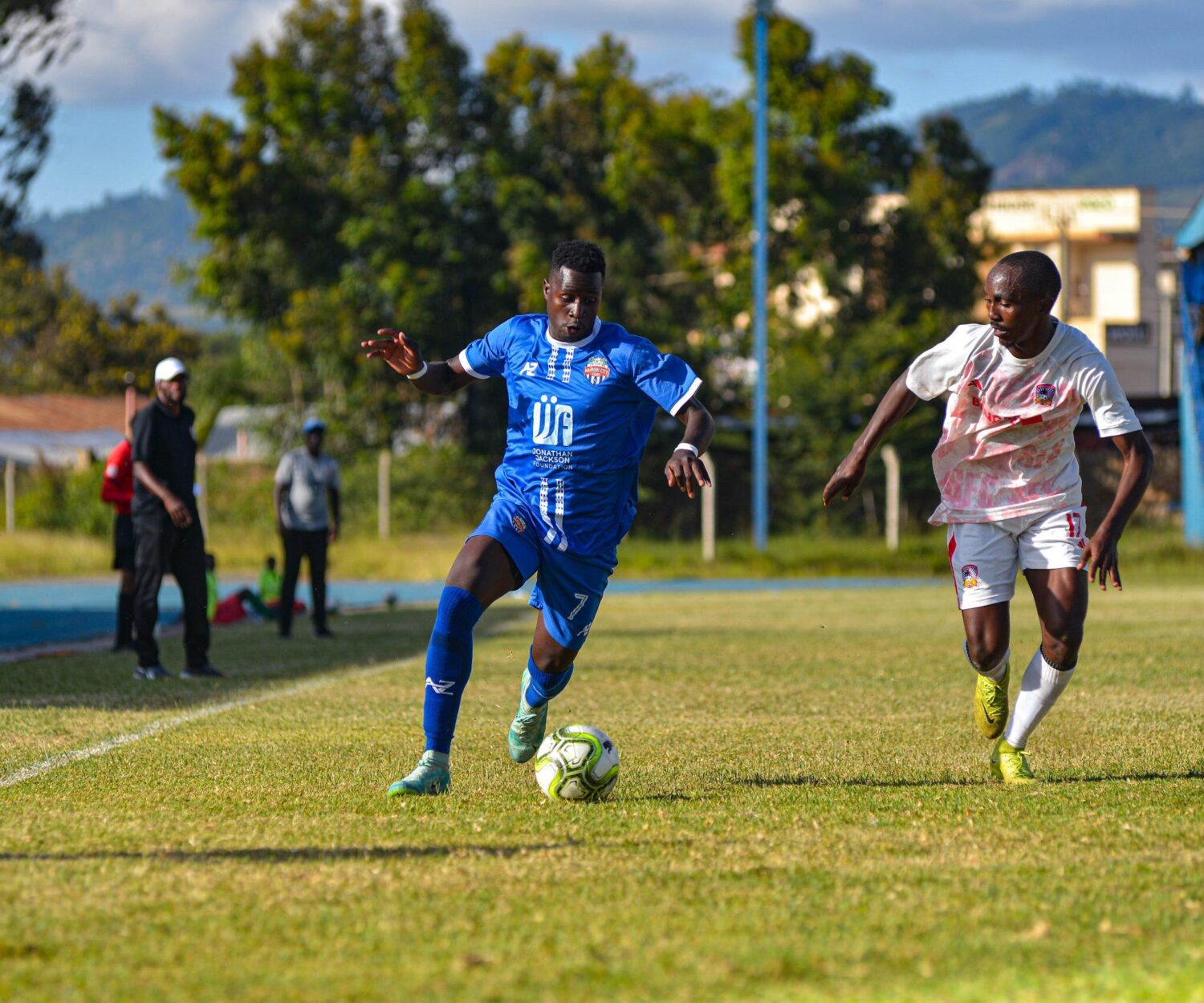 Pius Omachi in action against Shabana in an FKF PRemier LEague matchday 20 in Machakos on Sun 4 Feb 2024. It was his first topflight game in a year