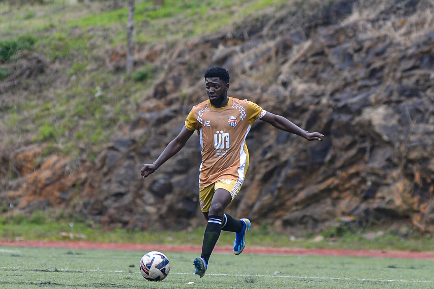 James Ssemambo training with Nairobi City Stars at the GEMS Cambridge School, Rongai