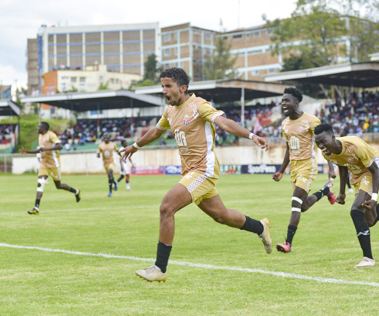 Mohammed Bajaber celebrates his goal against Shabana in Gusii on Sat 3 Nov, 2024